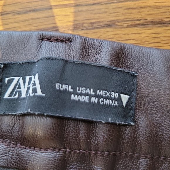 Zara faux leather brown pants - Picture 2 of 5